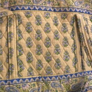 Floral Patterned  with Blue and Green Accents